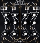 Make Noise QMMG (Black & Gold) Eurorack module faceplate with annotated controls