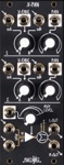 Make Noise X-PAN Eurorack module faceplate with annotated controls