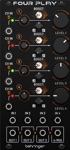 Behringer FOUR PLAY Eurorack module faceplate with annotated controls